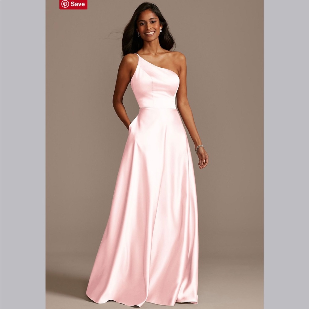 David’s Bridal Bridesmaid amore satin dress